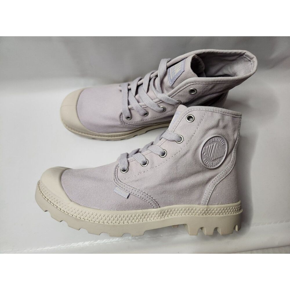 Palladium Women's Pampa Hi Canvas Combat Ankle Boots 7.5 Light Purple